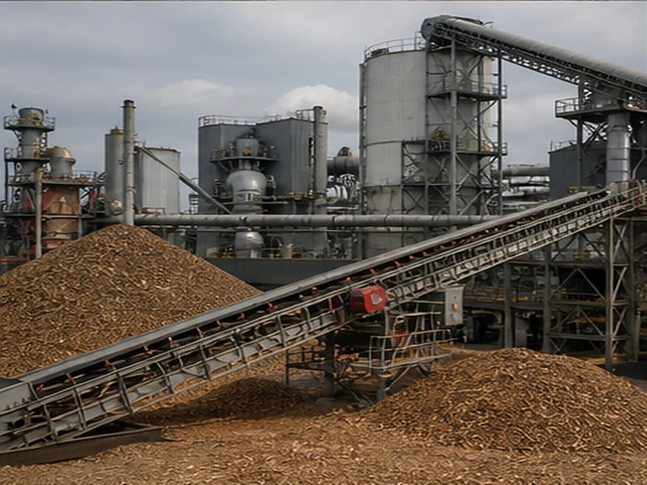 Pulp and paper mill wood-chip handling conveyors
